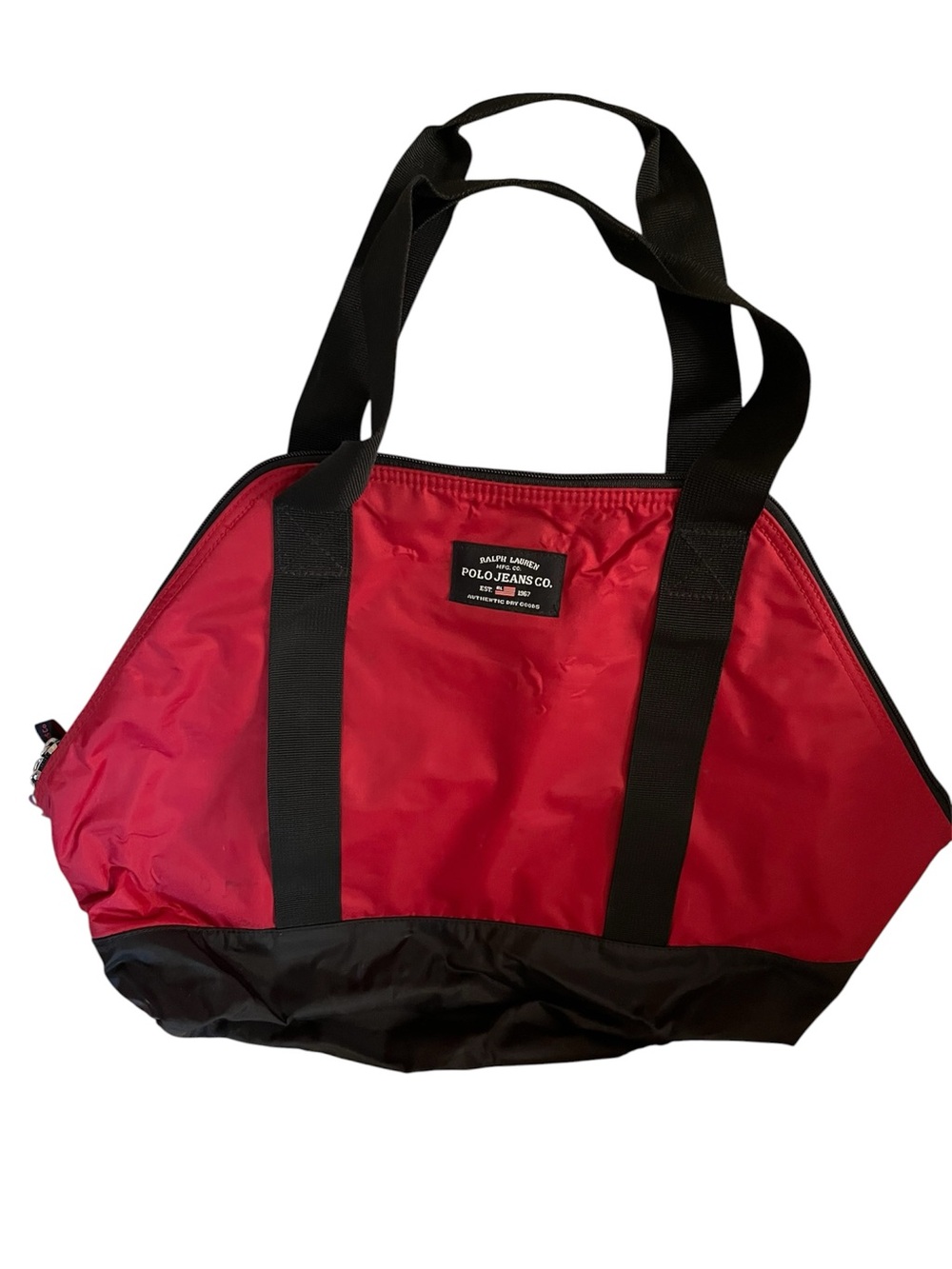 Ralph Lauren Polo Jeans Co. Red & Black Nylon Tote,